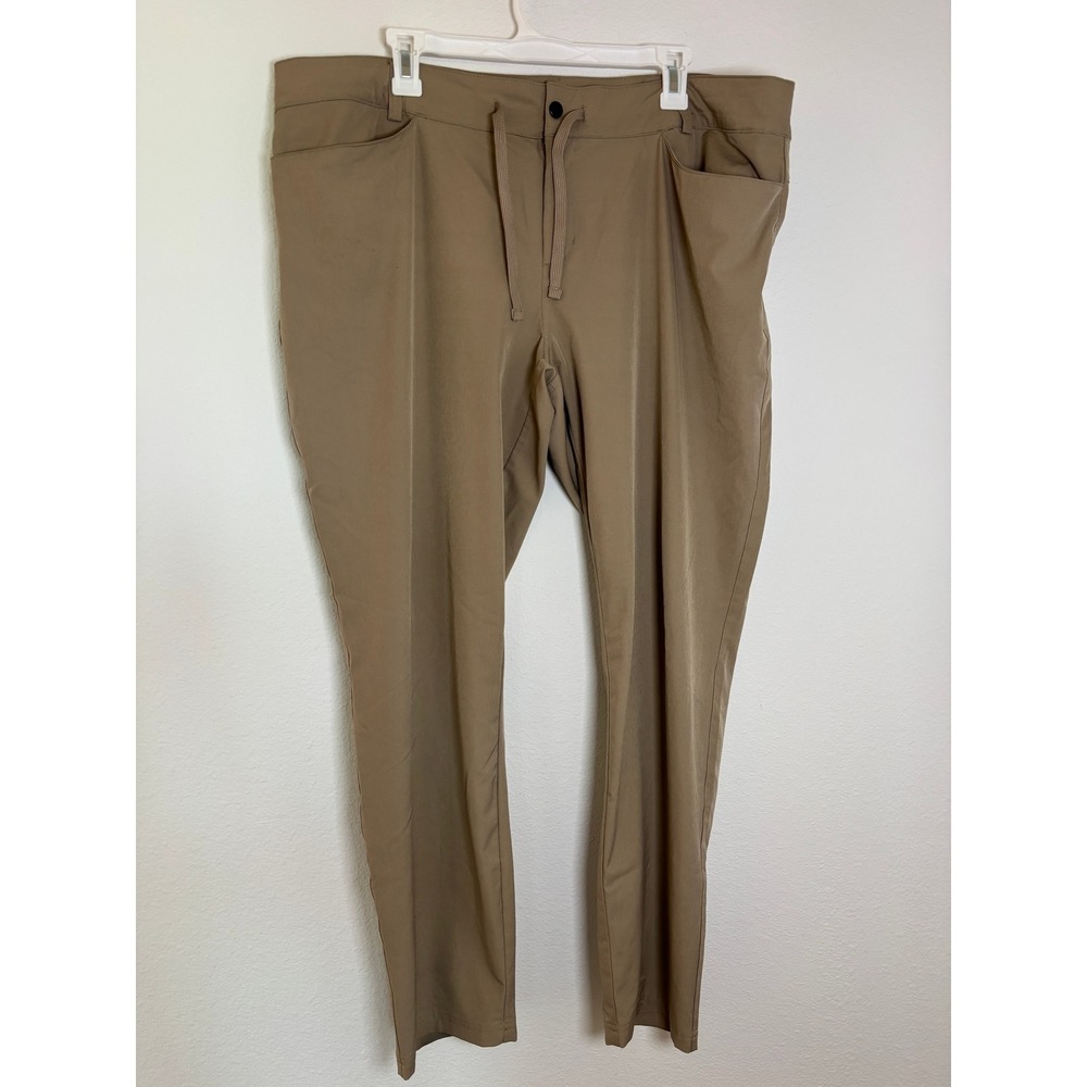 Magellan Outdoors Water Repellent Hiking Pants Tan Khaki XXL Drawstring Tapered